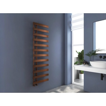 Milton Offset Towel Radiator 1564x500mm - Brushed Bronze