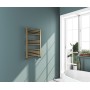Omata Premium Ladder Towel Rail 800x500mm - Brushed Brass in a bathroom setting