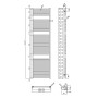 Omata Premium Ladder Towel Rail 1800x500mm - Brushed Brass, technical drawing