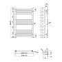 Omata Premium Ladder Towel Rail 800x500mm - Brushed Bronze, technical drawing