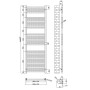 Omata Premium Ladder Towel Rail 1600x500mm - Brushed Bronze, technical drawing