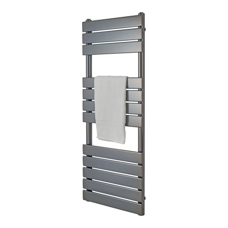 Queenstown Flat Panel Towel Radiator 1200x450mm - Gunmetal