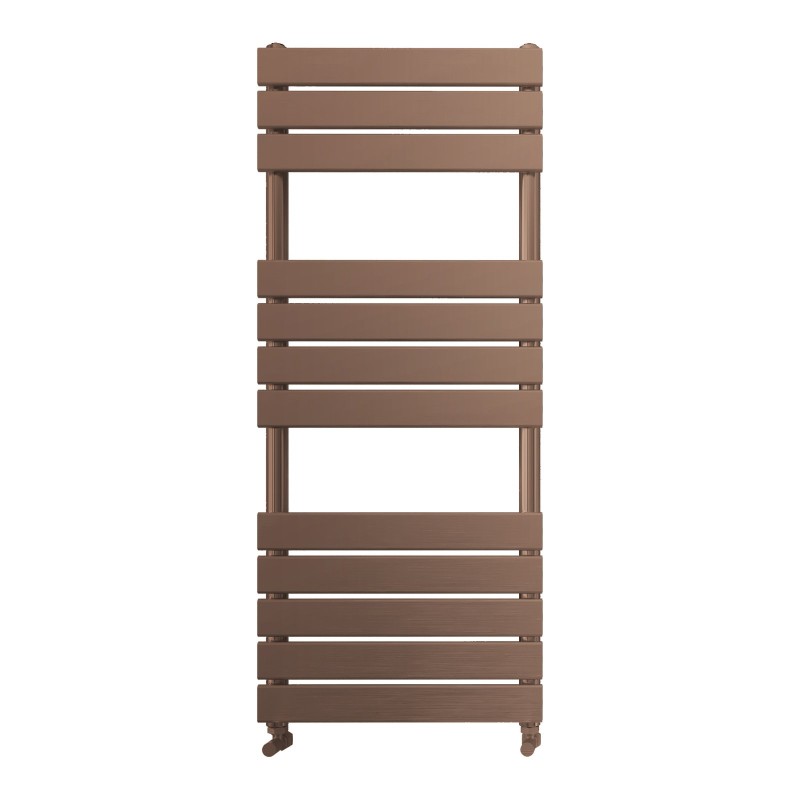 Queenstown Flat Panel Towel Radiator 1200x450mm - Brushed Bronze