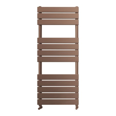 Queenstown Flat Panel Towel Radiator 1200x450mm - Brushed Bronze