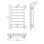 Sanson Ladder Rail 800x500mm - Brushed Brass, technical drawing