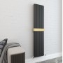 Taupo Aluminium Radiator 1800x375mm - Black in a bathroom setting