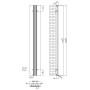 Taupo Aluminium Radiator 1800x280mm - Matte White, technical drawing