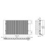 Taupo Aluminium Radiator 600x1135mm - Matte White, technical drawing