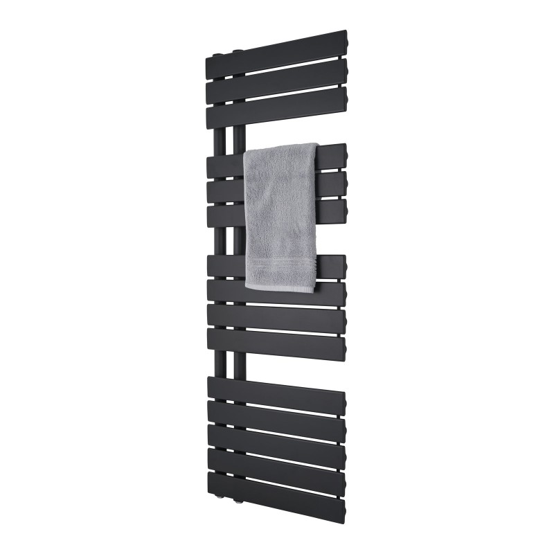 Wellington Offset Towel Radiator 1292x500mm - Black