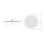 Stainless Steel Round Shower Head 250mm - Chrome, technical drawing