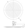 Stainless Steel Round Shower Head 300mm - Chrome, technical drawing