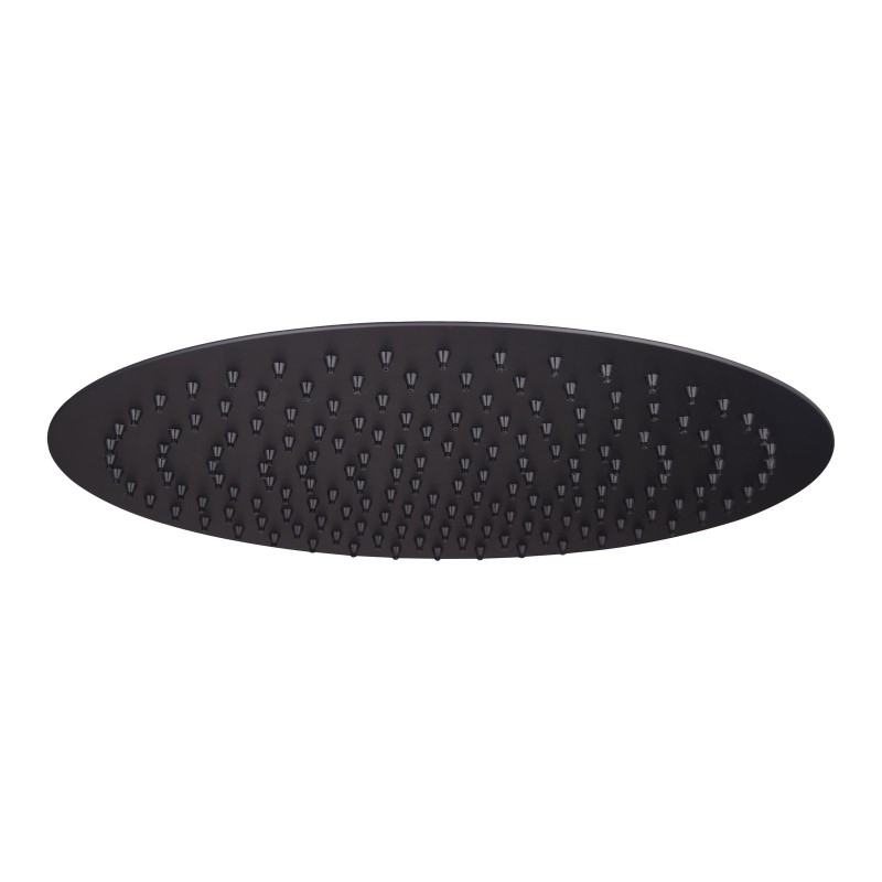 Stainless Steel Round Shower Head 250mm - Black