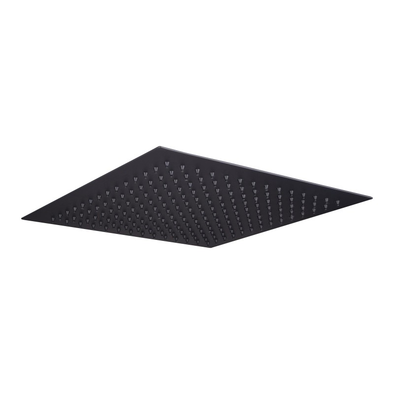Stainless Steel Square Shower Head 250mm - Black