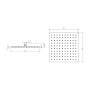 Stainless Steel Square Shower Head 250mm - Black, technical drawing