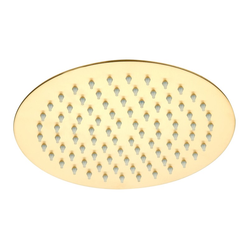 Stainless Steel Round Shower Head 250mm - Brushed Brass