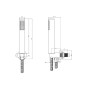 Round Wall Outlet Elbow with Bracket, Hose & Handset - Chrome, technical drawing