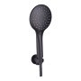 Round Wall Outlet Elbow with Bracket, Hose & Handset - Black