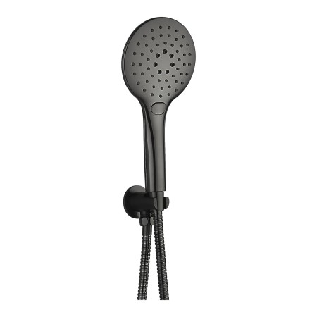 Round Wall Outlet Elbow with Bracket, Hose & 3 Mode Handset - Gunmetal