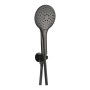 Round Wall Outlet Elbow with Bracket, Hose & 3 Mode Handset - Gunmetal