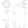 Beaumaris Modern Traditional Handset - Chrome, technical drawing