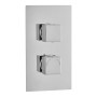 Square Concealed Thermostatic 2 Handle 1 Way Shower Valve - Chrome