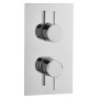 Round Concealed Thermostatic 2 Handle 1 Way Shower Valve - Chrome