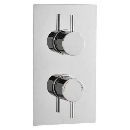 Round Concealed Thermostatic 2 Handle 2 Way Shower Valve - Chrome