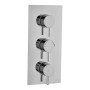 Round Concealed Thermostatic 3 Handle 3 Way Shower Valve - Chrome