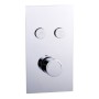 Thermostatic Round Concealed 2 Outlet Push Button Shower Valve - Chrome