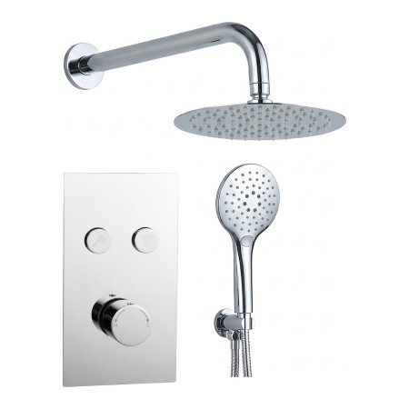Round Twin Push Button Concealed Overhead Kit - Chrome