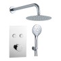Round Twin Push Button Concealed Overhead Kit - Chrome