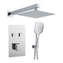 Square Twin Push Button Concealed Overhead Kit - Chrome