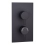 Round Concealed Thermostatic 2 Handle 2 Way Shower Valve - Black