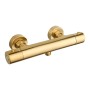Round Thermostatic Bar Valve with Easy Fit Kit - Brushed Brass