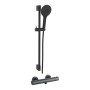 Round Thermostatic Bar Valve & 3 Mode Riser Kit - Black
