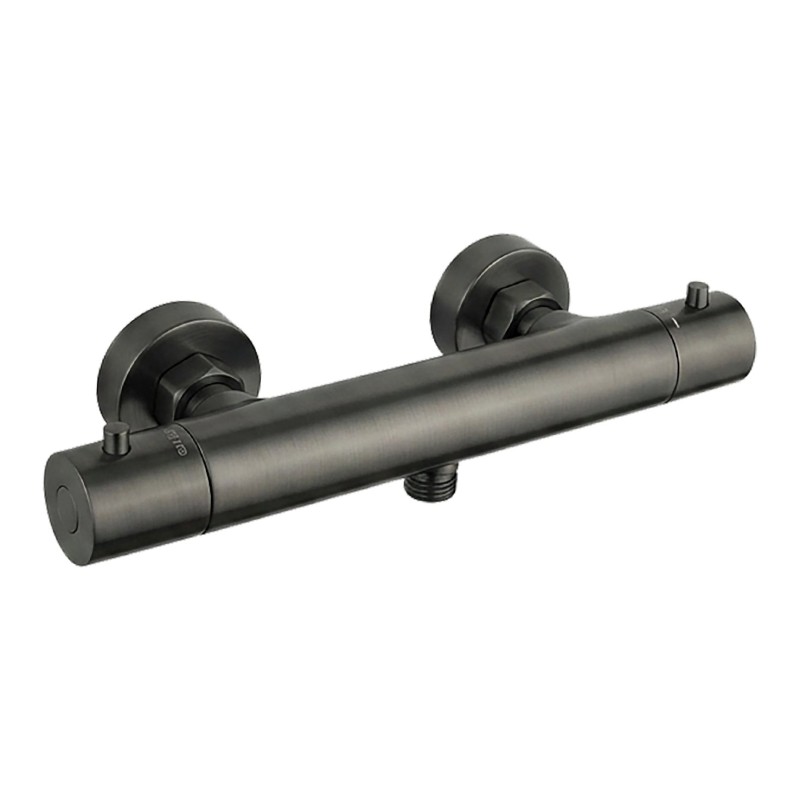 Round Thermostatic Bar Valve with Easy Fit Kit - Gunmetal