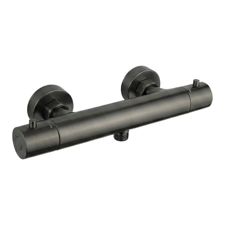 Round Thermostatic Bar Valve with Easy Fit Kit - Gunmetal