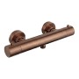 Round Thermostatic Bar Valve with Easy Fit Kit - Brushed Bronze