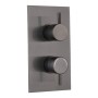 Round Concealed Thermostatic 2 Handle 2 Way Shower Valve - Gunmetal