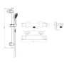 Bala Low Pressure High-Flow Riser Kit - Chrome, technical drawing