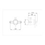 Conwy Concentric Thermostatic Mixer Valve (Exposed) - Chrome, technical drawing