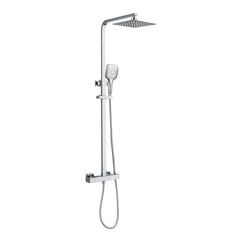 Menai Premium Square Thermostatic Overhead Shower Kit - Chrome