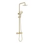 Menai Premium Round Thermostatic Overhead Shower Kit - Brushed Brass