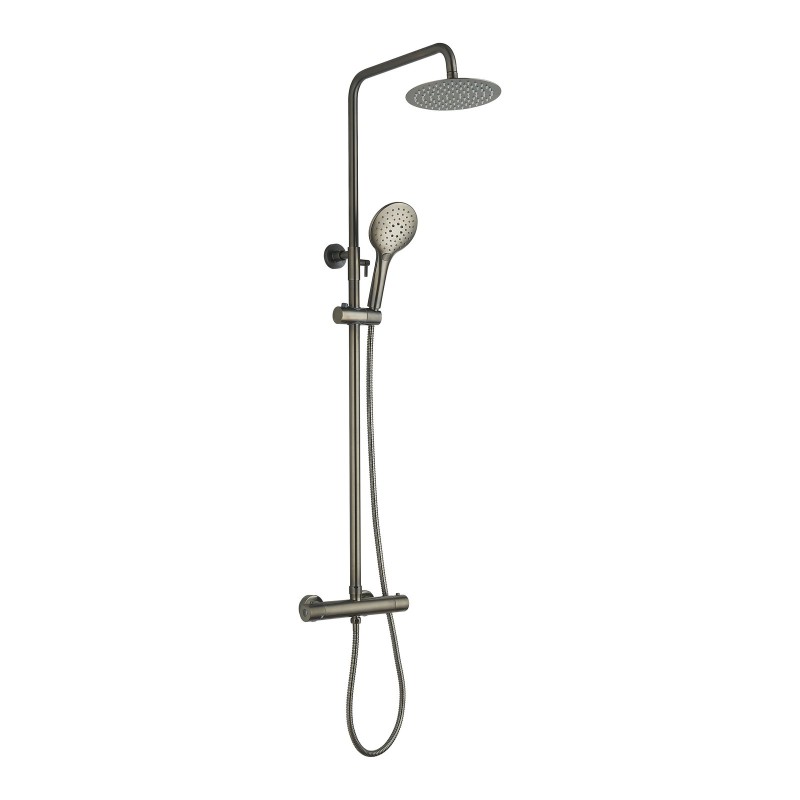 Menai Premium Round Thermostatic Overhead Shower Kit - Gunmetal