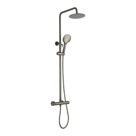 Menai Premium Round Thermostatic Overhead Shower Kit - Gunmetal