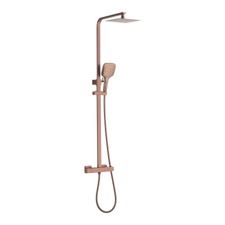 Menai Premium Square Thermostatic Overhead Shower Kit - Brushed Bronze
