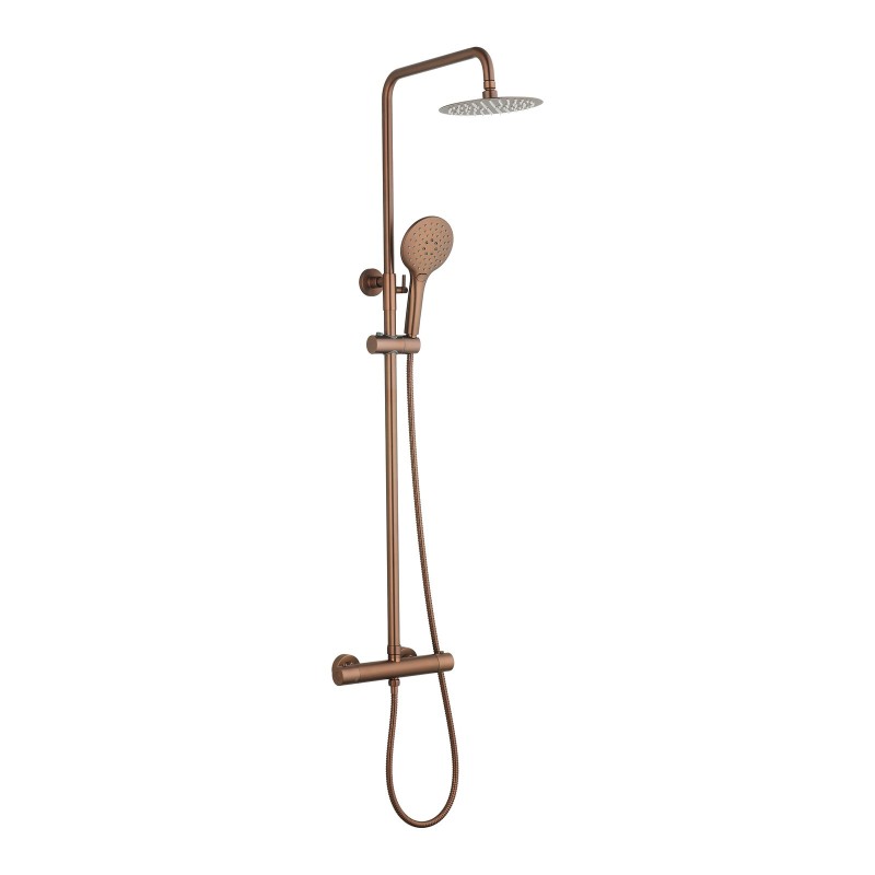 Menai Premium Round Thermostatic Overhead Shower Kit - Brushed Bronze