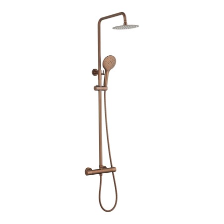 Menai Premium Round Thermostatic Overhead Shower Kit - Brushed Bronze