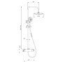 Menai Premium Round Thermostatic Overhead Shower Kit - Brushed Bronze, technical drawing