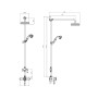 Tenby Traditional Dual Control Shower Kit - Chrome, technical drawing